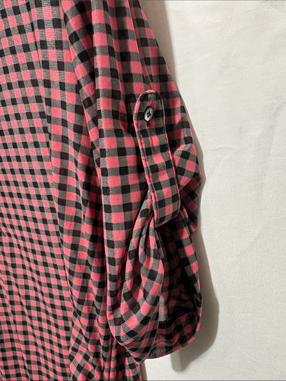 Amang NY Pink and Black Gingham Button-Down Shirt - Picture 5 of 7